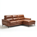 Divano angolare pelle 280x170x90 cm marrone adatto per soggiorno design moderno