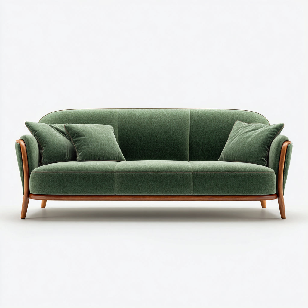 Divani a 3 posti tessuto 201x84x88 cm - verde - adatto al soggiorno - design moderno