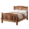 Letto matrimoniale legno massello 200x180x125 cm - marrone scuro - stile rustico per camera da letto