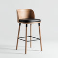 Sgabello da bar legno-pelle 47x48x96 cm - nero - design moderno adatto alla sala da pranzo