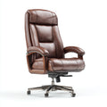Sedia da ufficio pelle vera e metallo 75x70x125 cm - marrone - adatta per ufficio - design ergonomico