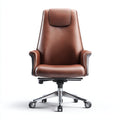 Sedia da ufficio pelle vera e metallo 70x66x123 cm - marrone - adatta per ufficio - design ergonomico
