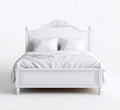 Letto matrimoniale legno 200x180x140 cm - bianco - stile classico per camera da letto