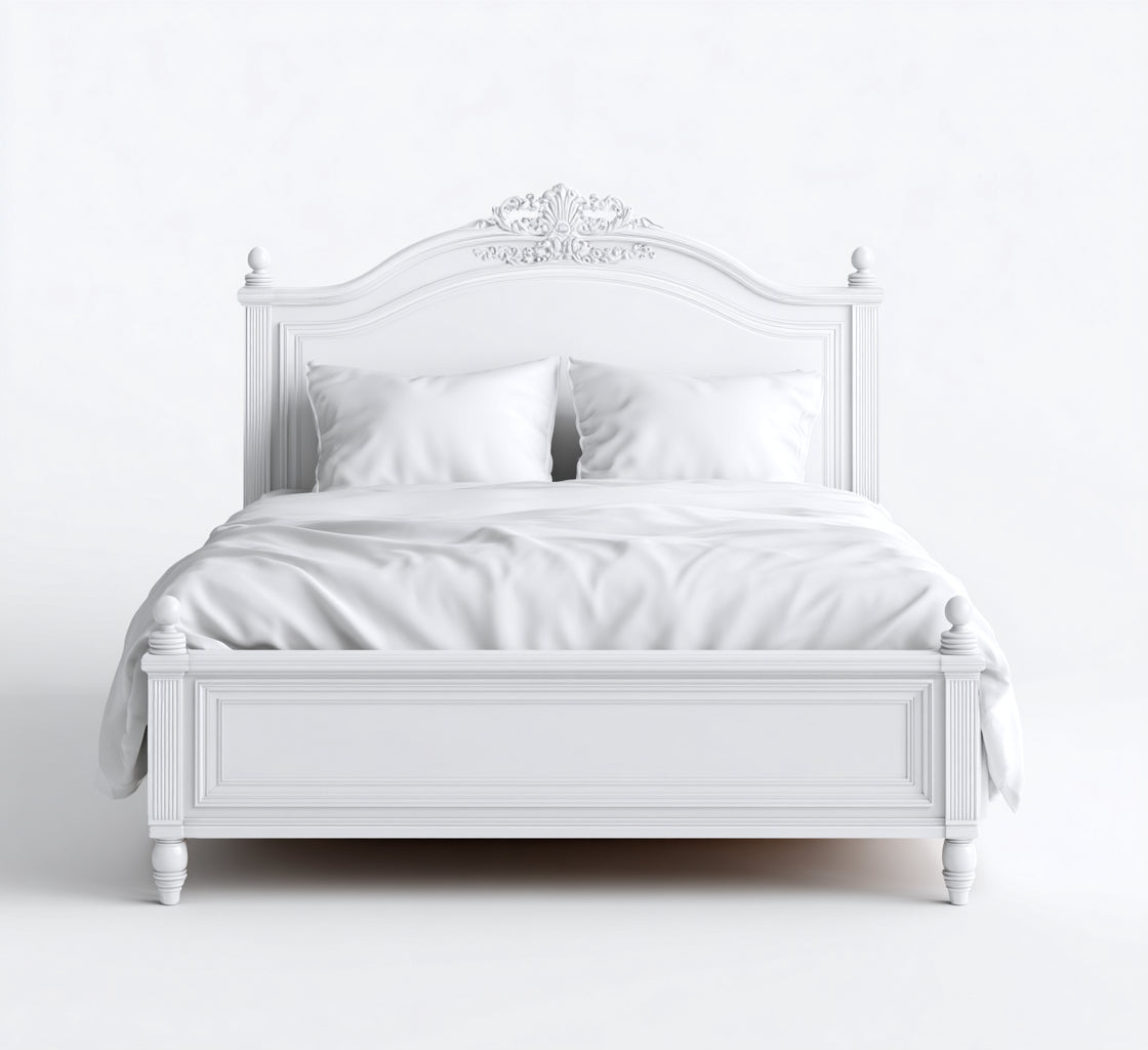 Letto matrimoniale legno 200x180x140 cm - bianco - stile classico per camera da letto