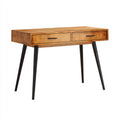 Scrivania in legno e metallo 115x55x75 cm - rovere naturale - nero - design moderno - per ufficio e studio