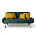Divani a 3 posti tessuto trapuntato 203x86x85 cm - verde - adatto al soggiorno - design moderno