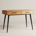 Scrivania in legno e metallo 115x55x75 cm - rovere naturale - nero - design moderno - per ufficio e studio