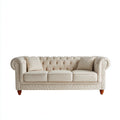 Divani a 3 posti tessuto 225x95x86 cm - beige - adatto al soggiorno - design classico