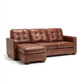 Divano angolare pelle 270x165x88 cm marrone scuro adatto per soggiorno design classico