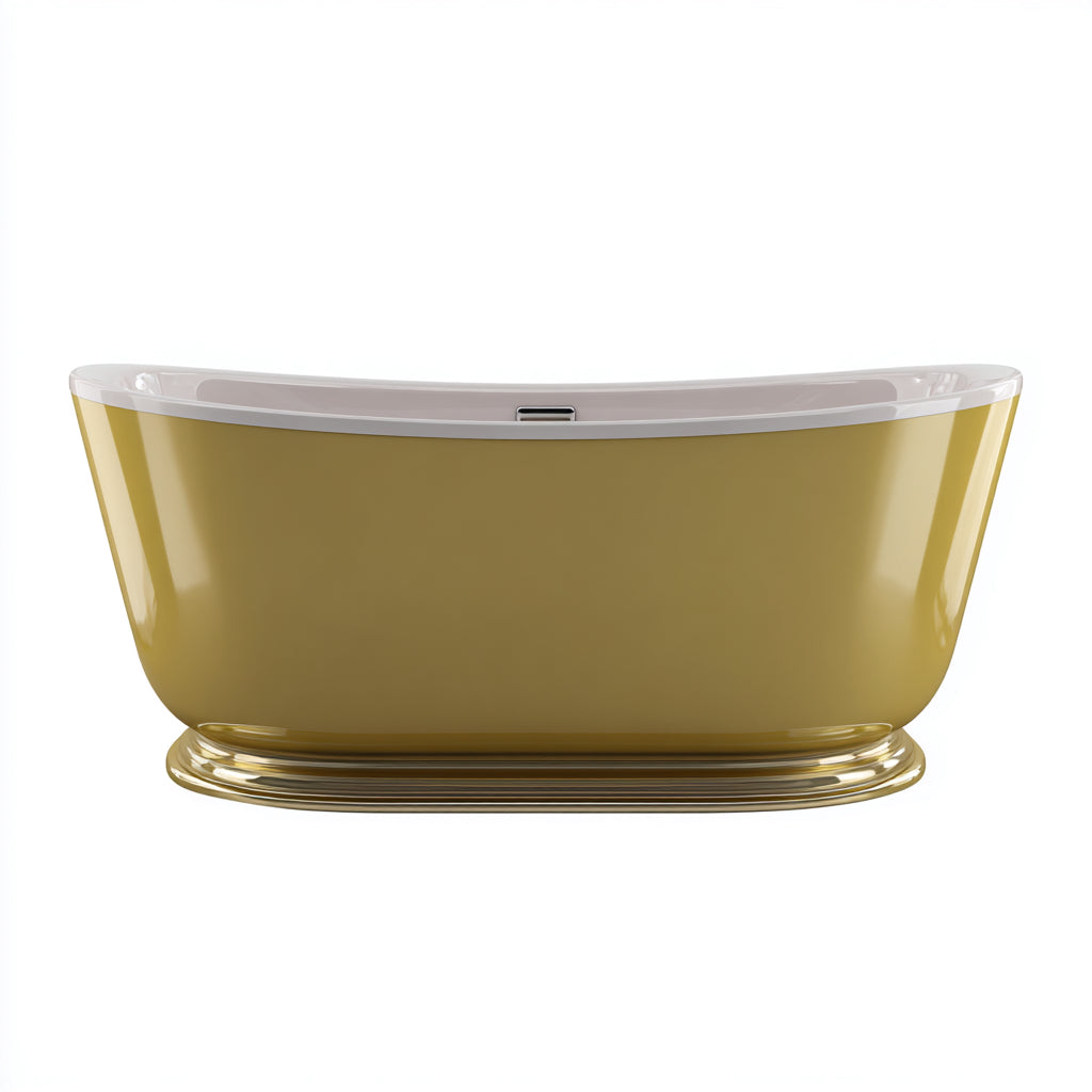 Vasca da bagno in acrilico con base integrata 168x78x70 cm - giallo - stile moderno per bagno