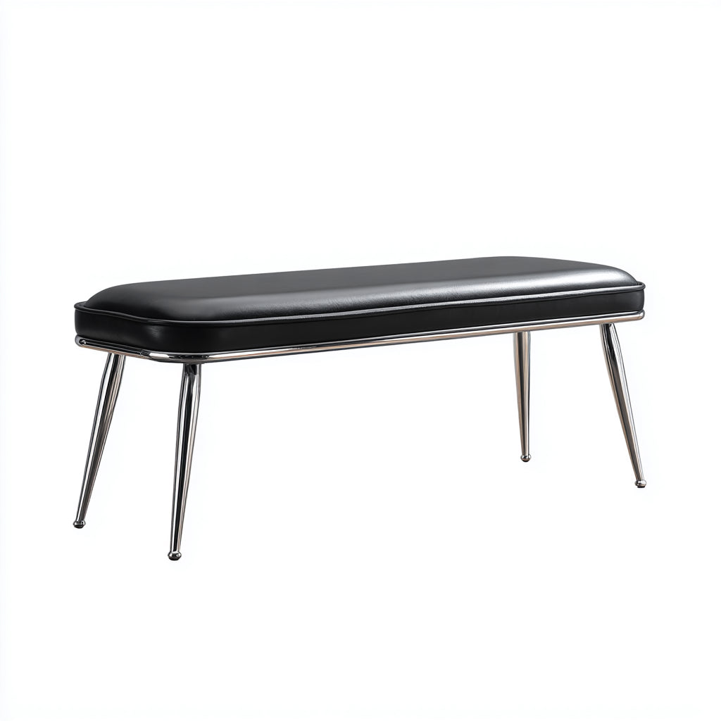 Panca per letto pelle sintetica 100x38x48 cm - nero - adatta alla camera da letto - design moderno