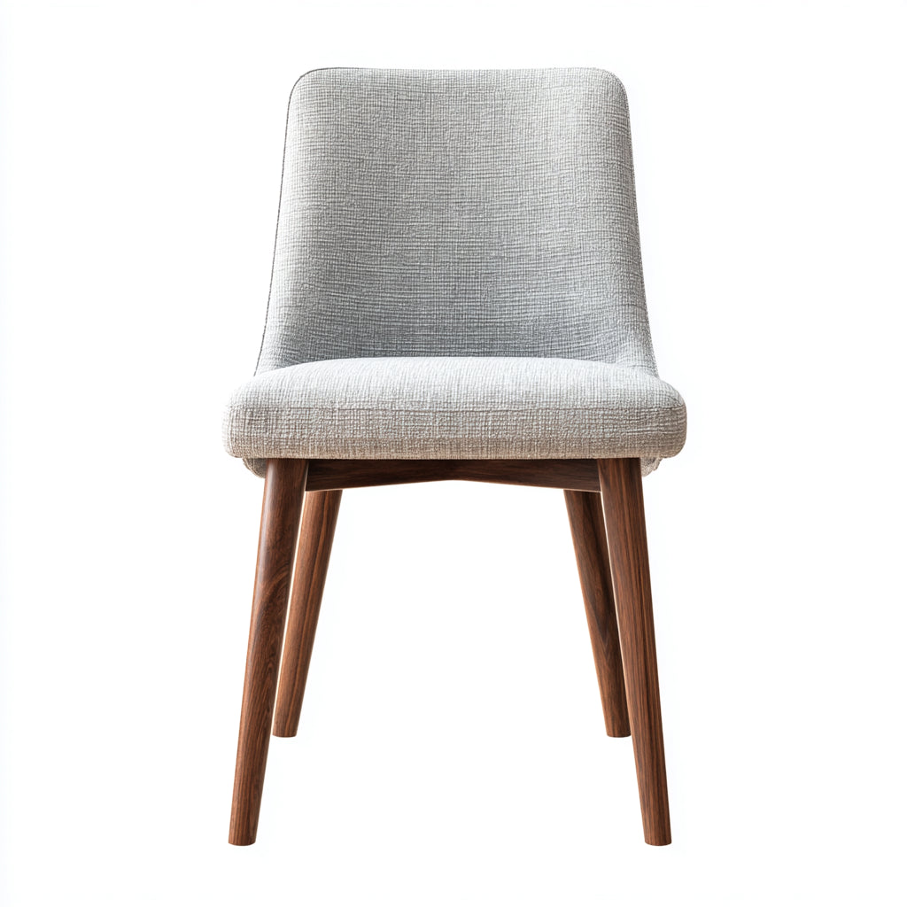 Sedia da pranzo tessuto e legno 50x54x82 cm colore grigio chiaro - noce scuro adatta per sala da pranzo design moderno