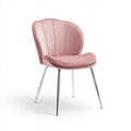 Sedia da ufficio velluto e metallo 55x55x82 cm - rosa - adatta per ufficio - design moderno