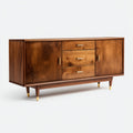 Credenza in legno massello 160x45x85 cm - marrone - stile moderno di metà secolo per sala da pranzo