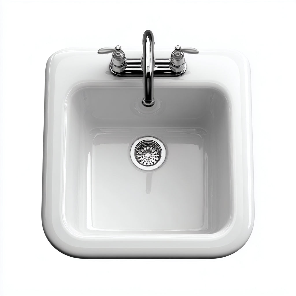 Lavabo in ceramica 38x38x18 cm - bianco - stile tradizionale per bagno