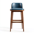 Sgabello da bar legno-pelle 45x45x95 cm - blu - design moderno adatto alla sala da pranzo