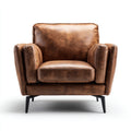 Poltrona pelle 90x85x92 cm - marrone - adatta al soggiorno - design moderno