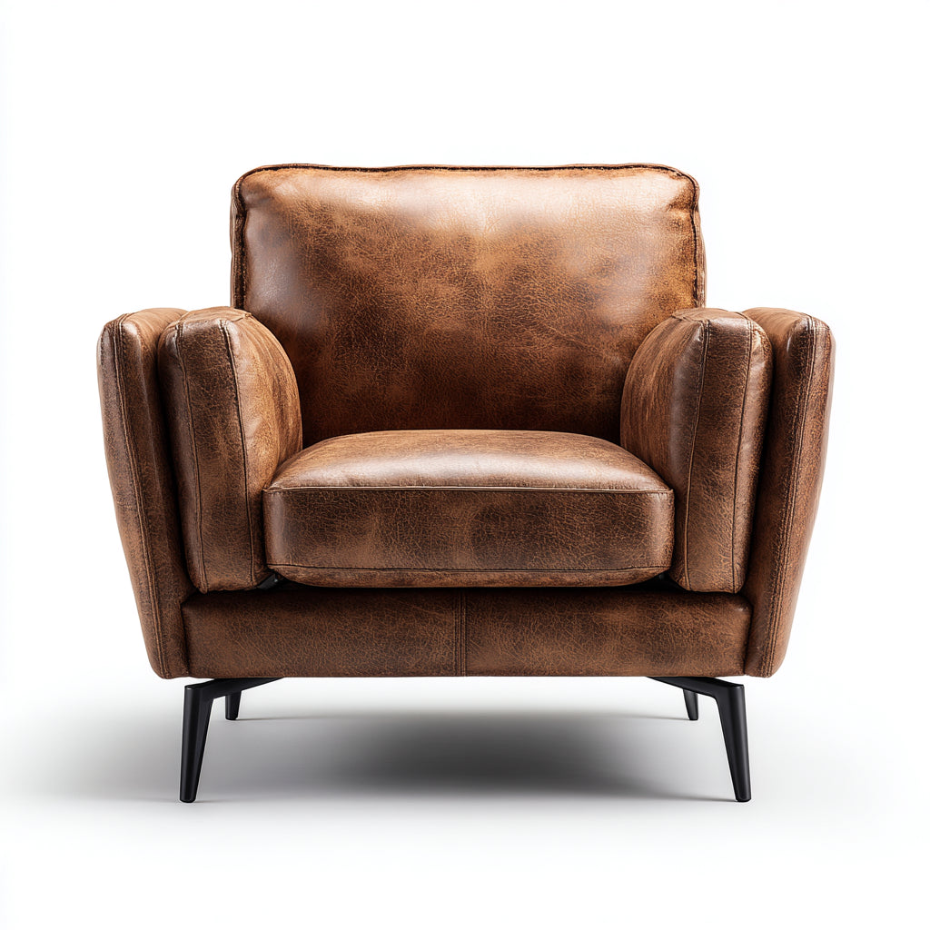 Poltrona pelle 90x85x92 cm - marrone - adatta al soggiorno - design moderno
