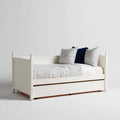 Divano letto legno 200x90x125 cm - beige - design classico con letto estraibile per camera da letto