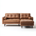 Divano angolare pelle 273x165x86 cm marrone chiaro adatto per soggiorno design moderno