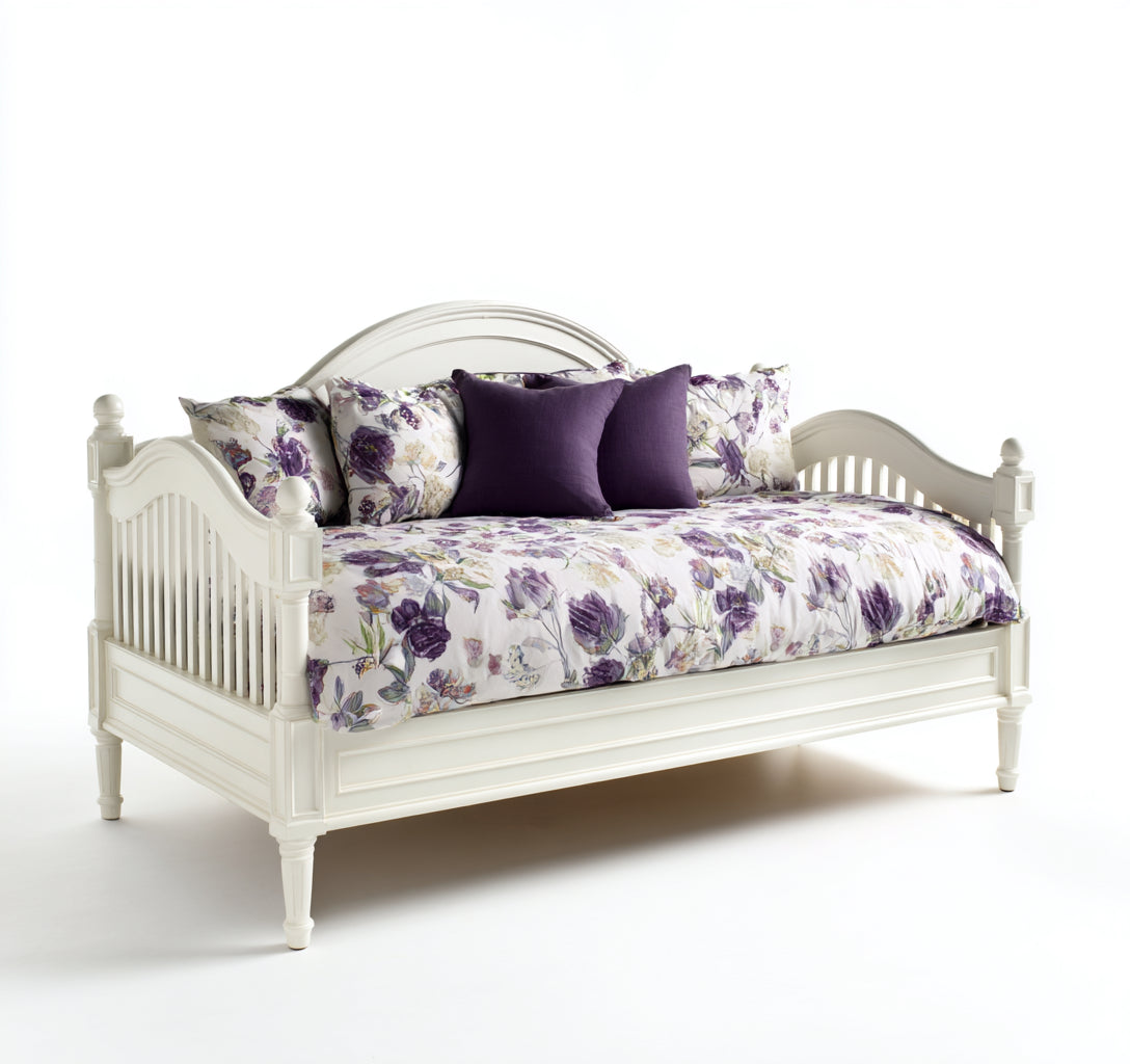 Divano letto legno 200x90x130 cm - bianco - design classico per camera da letto