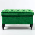 Panca per letto velluto 100x40x48 cm - verde - con vano contenitore - adatta alla camera da letto - design moderno