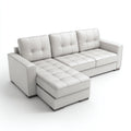 Divano angolare pelle 265x165x85 cm bianco adatto per soggiorno design moderno