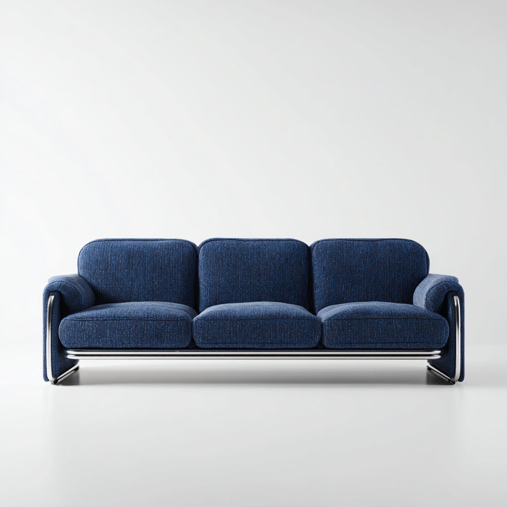 Divani a 3 posti tessuto 225x92x85 cm - blu - adatto al soggiorno - design moderno