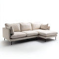 Divano angolare tessuto 275x165x85 cm beige adatto per soggiorno design moderno