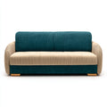 Divani a 3 posti tessuto a coste 198x86x87 cm - verde - beige - adatto al soggiorno - design moderno