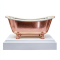 Vasca da bagno in rame 160x72x68 cm - rame - stile vintage con piedini per bagno