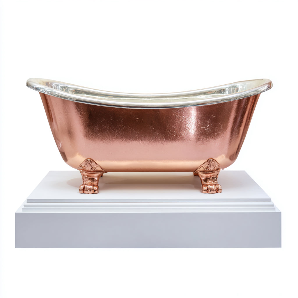 Vasca da bagno in rame 160x72x68 cm - rame - stile vintage con piedini per bagno