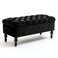 Panca per letto velluto 100x40x48 cm - nero - con vano contenitore - adatta alla camera da letto - design classico