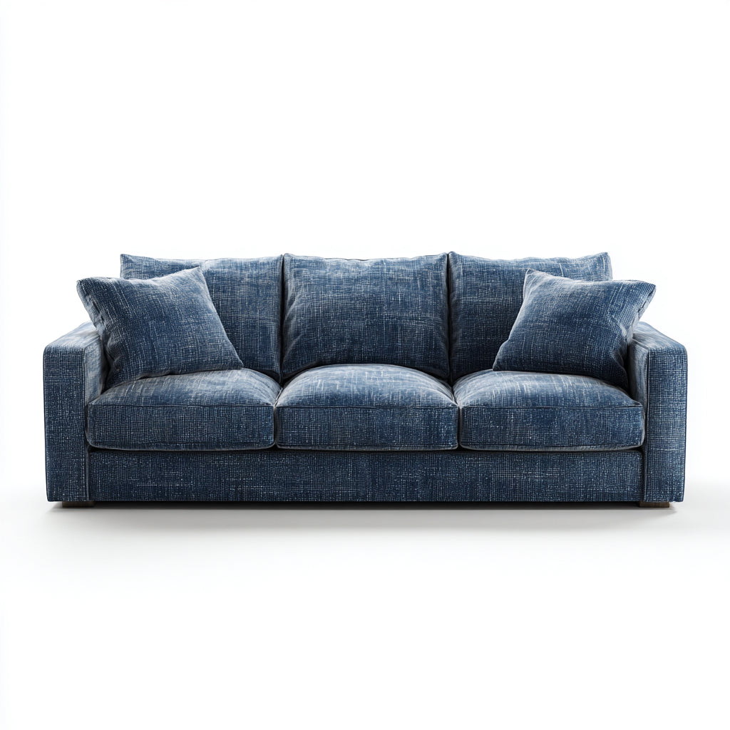 Divani a 3 posti tessuto 230x95x88 cm - blu - adatto al soggiorno - design moderno