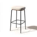 Sgabello da bar metallo-tessuto 42x42x78 cm - beige - design moderno adatto alla sala da pranzo