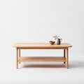 Tavolino da caffè in legno 120x60x45 cm - colore legno naturale - adatto per soggiorno - design moderno