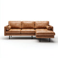 Divano angolare pelle 275x167x87 cm marrone chiaro adatto per soggiorno design moderno