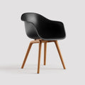 Sedia da pranzo plastica e legno 55x52x80 cm colore nero adatta per sala da pranzo design moderno