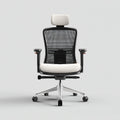 Sedia da ufficio rete e metallo 65x60x125 cm - nero - bianco - adatta per ufficio - design ergonomico
