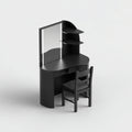 Toeletta in legno 90x45x150 cm - nero - con specchio illuminato stile moderno - adatta per camera da letto