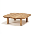 Tavolino da caffè in legno 80x80x28 cm - colore legno naturale - adatto per soggiorno - design moderno