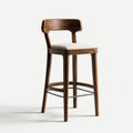 Sgabello da bar legno-tessuto 48x49x102 cm - beige - design moderno adatto alla sala da pranzo