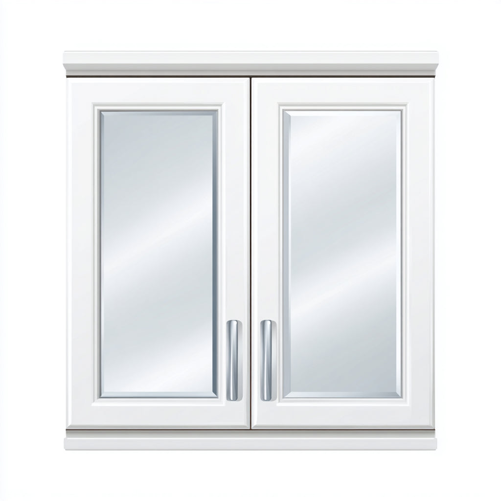 Mobile bagno legno - vetro 60x16x70 cm bianco adatto per bagno design moderno