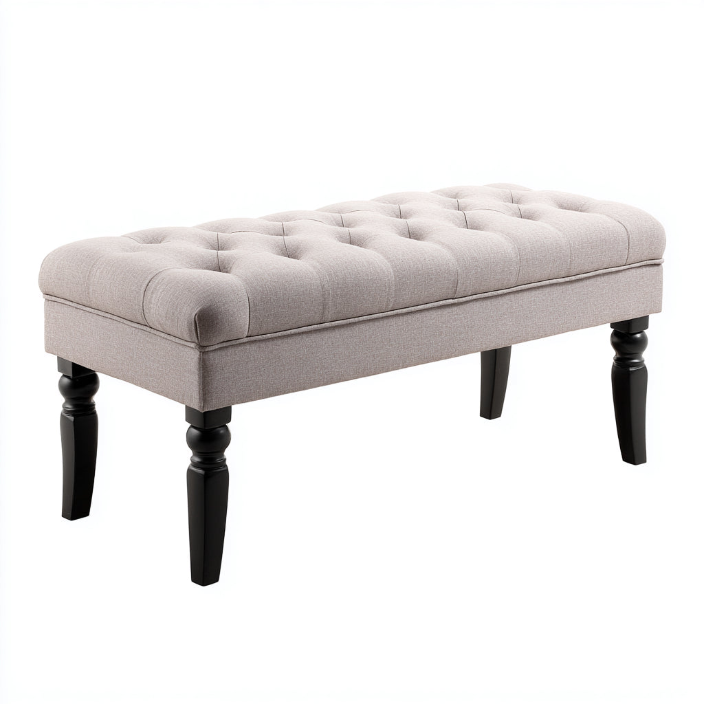 Panca per letto tessuto 110x40x48 cm - grigio chiaro - adatta alla camera da letto - design classico
