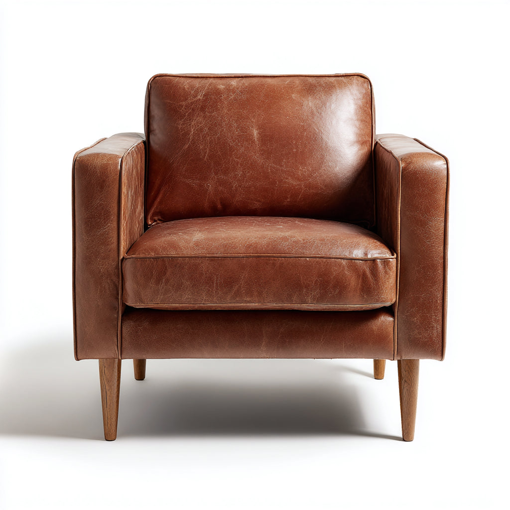 Poltrona pelle 88x84x93 cm - marrone - adatta al soggiorno - design moderno