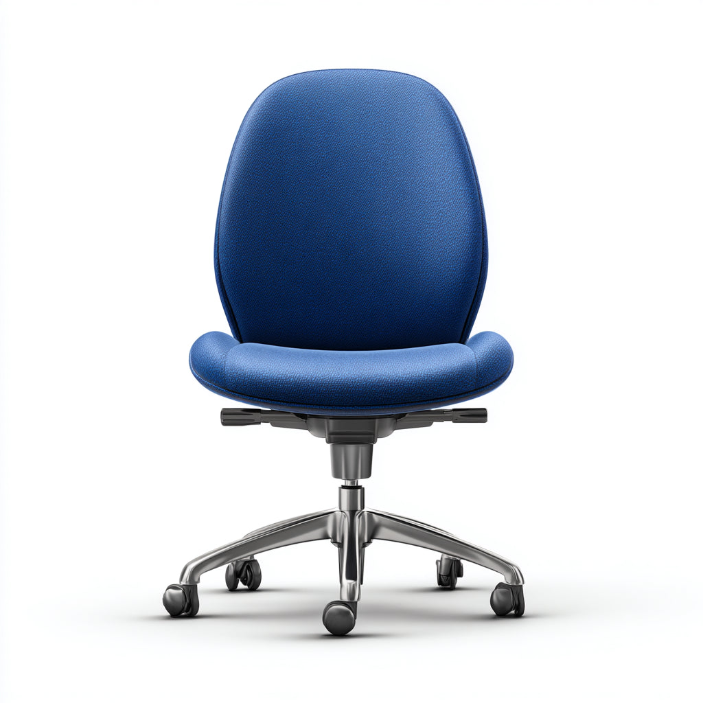 Sedia da ufficio tessuto e metallo 60x55x98 cm - blu - adatta per ufficio - design ergonomico