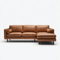 Divano angolare pelle 276x168x87 cm marrone chiaro adatto per soggiorno design moderno