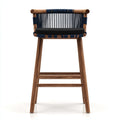 Sgabello da bar legno-corda 48x47x98 cm - blu-nero - design moderno adatto alla sala da pranzo