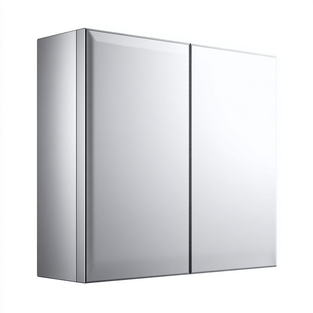 Mobile bagno metallo - vetro 65x15x70 cm argento adatto per bagno design moderno