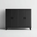 Credenza in metallo 120x40x130 cm - nero - design moderno per sala da pranzo